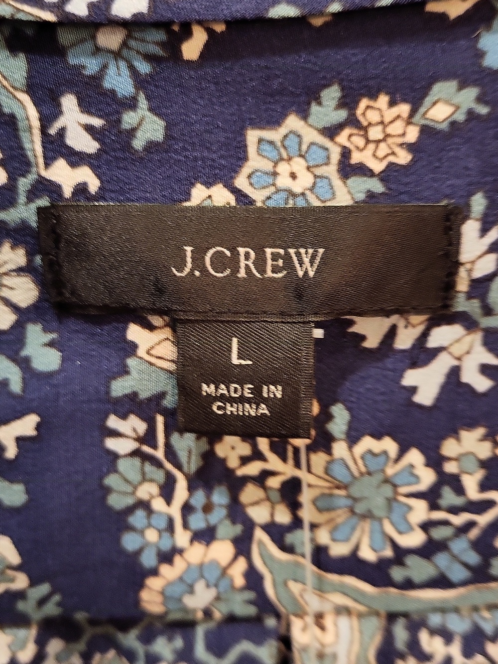 NWT J. Crew Silk Paisley Long Sleeved Blouse Size Large - Picture 3 of 7